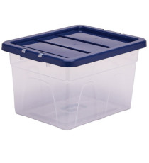 Contenitore multiuso Bankers Box - 37 x 40 x 24,5 cm - 22 L - PP - con coperchio blu - trasparente - Fellowes Contenitore multiuso Bankers Box - 37 x 40 x 24,5 cm - 22 L - PP - con coperchio blu - trasparente - Fellowes