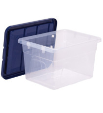 Contenitore multiuso Bankers Box - 37 x 40 x 24,5 cm - 22 L - PP - con coperchio blu - trasparente - Fellowes Contenitore multiuso Bankers Box - 37 x 40 x 24,5 cm - 22 L - PP - con coperchio blu - trasparente - Fellowes