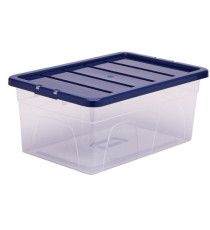 Contenitore multiuso Bankers Box - 37 x 56 x 25 cm - 38 L - PP - con coperchio blu - trasparente - Fellowes Contenitore multiuso Bankers Box - 37 x 56 x 25 cm - 38 L - PP - con coperchio blu - trasparente - Fellowes