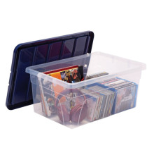 Contenitore multiuso Bankers Box - 37 x 56 x 25 cm - 38 L - PP - con coperchio blu - trasparente - Fellowes Contenitore multiuso Bankers Box - 37 x 56 x 25 cm - 38 L - PP - con coperchio blu - trasparente - Fellowes
