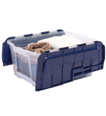 Contenitore multiuso Bankers Box - 43 x 59 x 28 cm - 45 L - PP - con coperchio a cerniera blu - trasparente - Fellowes Contenitore multiuso Bankers Box - 43 x 59 x 28 cm - 45 L - PP - con coperchio a cerniera blu - trasparente - Fellowes