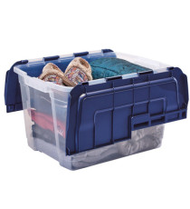 Contenitore multiuso Bankers Box - 43 x 59 x 35 cm - 55 L - PP - con coperchio a cerniera blu - trasparente - Fellowes Contenitore multiuso Bankers Box - 43 x 59 x 35 cm - 55 L - PP - con coperchio a cerniera blu - trasparente - Fellowes