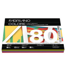 FabrianoColore - A4 - 80 gr - mix 5 colori forti - Fabriano - conf. 250 fogli