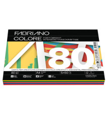 FabrianoColore - A4 - 80 gr - mix 5 colori forti - Fabriano - conf. 250 fogli