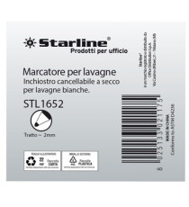 Marcatori per lavagne cancellabili Starline - punta tonda 2,0mm - colori assortiti - Starline - busta 4 pezzi