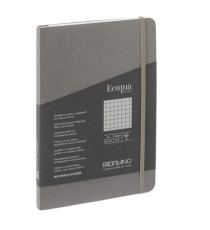 Taccuino Ecoqua Plus - con elastico - rilegatura cucita - A5 - 5 mm - 80 fogli - artracite - Fabriano