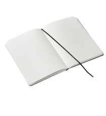 Taccuino Ecoqua Plus - con elastico - rilegatura cucita - A5 - 5 mm - 80 fogli - artracite - Fabriano