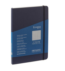 Taccuino Ecoqua Plus - con elastico - rilegatura cucita - A5 - 5 mm - 80 fogli - blu scuro - Fabriano