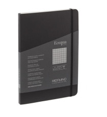 Taccuino Ecoqua Plus - con elastico - rilegatura cucita - A5 - 5 mm - 80 fogli - nero - Fabriano