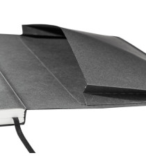 Taccuino Ecoqua Plus - con elastico - rilegatura cucita - A5 - 5 mm - 80 fogli - nero - Fabriano