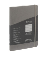 Taccuino Ecoqua Plus - con elastico - rilegatura cucita - A5 - 5 mm - 80 fogli - righe - artracite - Fabriano