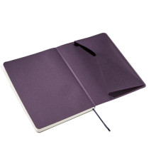 Taccuino Ecoqua Plus - con elastico - rilegatura cucita - A5 - 5 mm - 80 fogli - vino - Fabriano