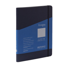 Taccuino Ecoqua Plus - con elastico - spiralato - A5 - 70 fogli - puntinato - blu scuro - Fabriano