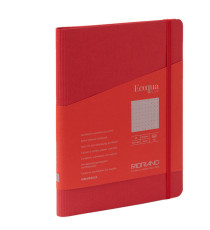Taccuino Ecoqua Plus - con elastico - spiralato - A5 - 70 fogli - puntinato - lampone - Fabriano