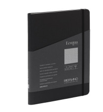 Taccuino Ecoqua Plus - con elastico - spiralato - A5 - 70 fogli - puntinato - nero - Fabriano