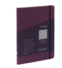 Taccuino Ecoqua Plus - con elastico - spiralato - A5 - 70 fogli - righe - vino - Fabriano
