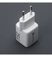 Caricabatterie da muro USB-A e USB-C type-c 25W 3A Forcell F-Energy Mini GaN III VT-25B bianco caricatore PD e Quick Charge 4.0 Caricabatterie da muro USB-A e USB-C type-c 25W 3A Forcell F-Energy Mini GaN III VT-25B bianco caricatore PD e Quick Charge 4.0