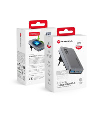 Caricabatterie da muro ultraslim 2 USB-C type-c e 1 USB-A 65W 4A Forcell F-Energy GaN III VT-47 caricatore PD e Quick Charge 4.0 Caricabatterie da muro ultraslim 2 USB-C type-c e 1 USB-A 65W 4A Forcell F-Energy GaN III VT-47 caricatore PD e Quick Charge 4.0