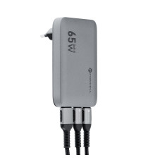Caricabatterie da muro ultraslim 2 USB-C type-c e 1 USB-A 65W 4A Forcell F-Energy GaN III VT-47 caricatore PD e Quick Charge 4.0 Caricabatterie da muro ultraslim 2 USB-C type-c e 1 USB-A 65W 4A Forcell F-Energy GaN III VT-47 caricatore PD e Quick Charge 4.0
