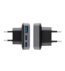 Caricabatterie da muro ultraslim 2 USB-C type-c e 1 USB-A 65W 4A Forcell F-Energy GaN III VT-47 caricatore PD e Quick Charge 4.0 Caricabatterie da muro ultraslim 2 USB-C type-c e 1 USB-A 65W 4A Forcell F-Energy GaN III VT-47 caricatore PD e Quick Charge 4.0