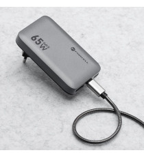 Caricabatterie da muro ultraslim 2 USB-C type-c e 1 USB-A 65W 4A Forcell F-Energy GaN III VT-47 caricatore PD e Quick Charge 4.0 Caricabatterie da muro ultraslim 2 USB-C type-c e 1 USB-A 65W 4A Forcell F-Energy GaN III VT-47 caricatore PD e Quick Charge 4.0