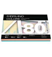 FabrianoColore  - A4 - 80 gr - mix 5 colori tenui - Fabriano - conf. 250 fogli