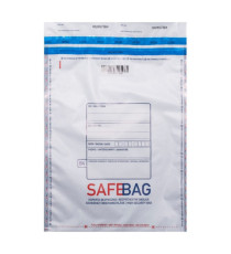 Sacchetti di sicurezza Safe Bag - per corrieri - B4 - 25,6 x 37 + 4 cm - PE - bianco - Bong Packaging - conf. 100 pezzi