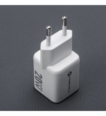 Caricabatterie da muro USB-A e USB-C type-c 20W 3A Forcell F-Energy Mini GaN III VT-35A bianco caricatore PD e Quick Charge 4.0 Caricabatterie da muro USB-A e USB-C type-c 20W 3A Forcell F-Energy Mini GaN III VT-35A bianco caricatore PD e Quick Charge 4.0