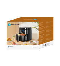 Friggitrice ad aria Aigostar 7 litri 1900W, 80-200 gradi, touch screen led, cestello estraibile, misura L416xW318xH346mm