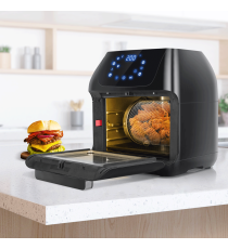 Friggitrice ad aria Aigostar 12 litri 1500W, touch screen led, Funzione rotante per arrostire polli interi L336.7xW336xH368mm Friggitrice ad aria Aigostar 12 litri 1500W, touch screen led, Funzione rotante per arrostire polli interi L336.7xW336xH368mm