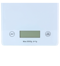 Bilancia da cucina digitale professionale in vetro temperato bianca fino a 5Kg display lcd -tasto tara e unità L205xW150xH20mm Bilancia da cucina digitale professionale in vetro temperato bianca fino a 5Kg display lcd -tasto tara e unità L205xW150xH20mm