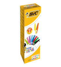 Penna a sfera Cristal Multicolor - punta 1,6mm - 10 colori assortiti  - Bic - conf. 20 pezzi