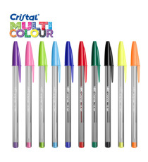 Penna a sfera Cristal Multicolor - punta 1,6mm - 10 colori assortiti  - Bic - conf. 20 pezzi