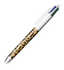 Penna sfera a scatto 4 Colori Animalier - 1.0 mm - Bic - conf. 3 pezzi