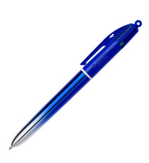 Penna sfera a scatto 4 Colori Smooth - 1.0 mm - fusto blu - Bic - conf. 12 pezzi