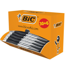 Penne a sfera a scatto Atlantis - punta 1,0mm  - nero  - Bic - conf. 30 + 6 pezzi