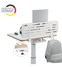 Pannello forato grande - per scrivanie compatte Sit-Stand - con supporto PC/Smartphone, portapenne e gancio - 80 x 25 x