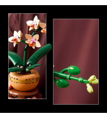 Lego Botanicals - Mini-orchidea - Lego 10343 The Botanical Collection con Vaso, Bocciolo e Foglie Artificiali 274pz Anni 18+