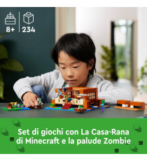 Lego Minecraft - La casa-rana - Lego 21256 casa, zombie, un annegato, uno Slime e 3 rane 400pz Anni 8+