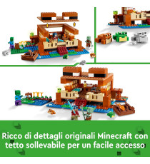 Lego Minecraft - La casa-rana - Lego 21256 casa, zombie, un annegato, uno Slime e 3 rane 400pz Anni 8+