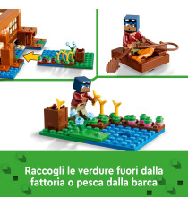 Lego Minecraft - La casa-rana - Lego 21256 casa, zombie, un annegato, uno Slime e 3 rane 400pz Anni 8+