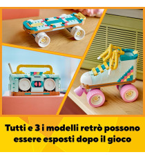 Lego Creator 3in1 - Pattino a rotelle retrò - Lego 31148 Trasformabile in Mini Skateboard o Radio Giocattolo Anni 8+ 342pz