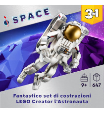 Lego Creator 3in1 - Astronauta - Lego 31152 Trasformabile in Cane o in Astronave Viper Jet Anni 9+ 647pz