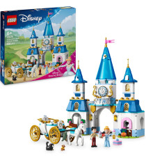 Lego Disney Princess - Castello e carrozza di Cenerentola - Lego 43275 con cavallo, Principessa e Principe Azzurro Anni 6+ 596pz