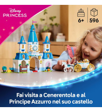 Lego Disney Princess - Castello e carrozza di Cenerentola - Lego 43275 con cavallo, Principessa e Principe Azzurro Anni 6+ 596pz