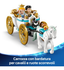 Lego Disney Princess - Castello e carrozza di Cenerentola - Lego 43275 con cavallo, Principessa e Principe Azzurro Anni 6+ 596pz