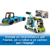 Lego City - Aereo passeggeri - Lego 60367 Autobus, Trattore Aeroportuale, Camion del Catering e Furgone Anni 7+ 913pz