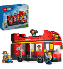 Lego City - Autobus turistico rosso a due piani - Lego 60407 con Veicolo in Stile Londinese e 5 Minifigure Anni 7+ 384pz