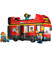 Lego City - Autobus turistico rosso a due piani - Lego 60407 con Veicolo in Stile Londinese e 5 Minifigure Anni 7+ 384pz