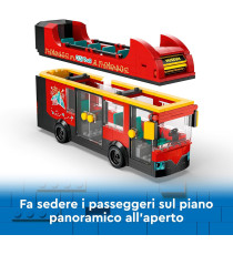 Lego City - Autobus turistico rosso a due piani - Lego 60407 con Veicolo in Stile Londinese e 5 Minifigure Anni 7+ 384pz